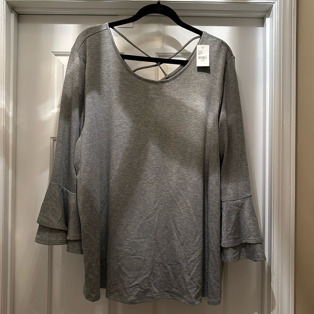 Lane Bryant Gray Long Sleeve Shirt